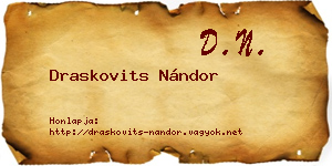 Draskovits Nándor névjegykártya
