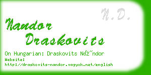 nandor draskovits business card